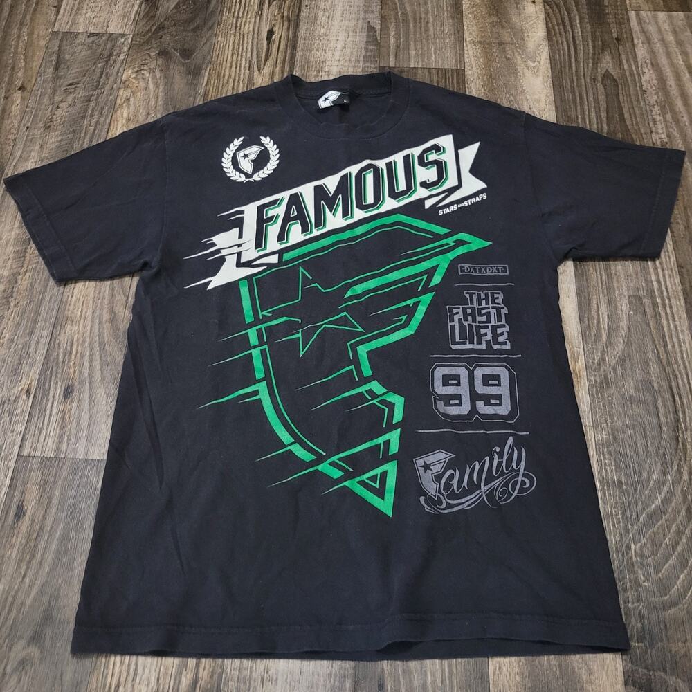 Famous Stars And Straps Family 99 T Shirt Men’s Large Black Tee Y2k